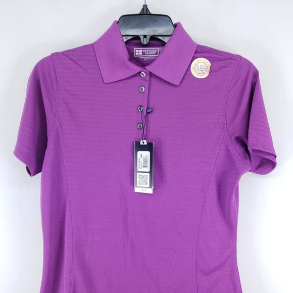 2 Bermuda Sands Golf Polos Women's Size XS Violet Turquoise Wick Away - Picture 3 of 10